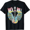 Vintage Retro 80-tals Rock & Roll Musik Elgitarr Vingar T-shirt