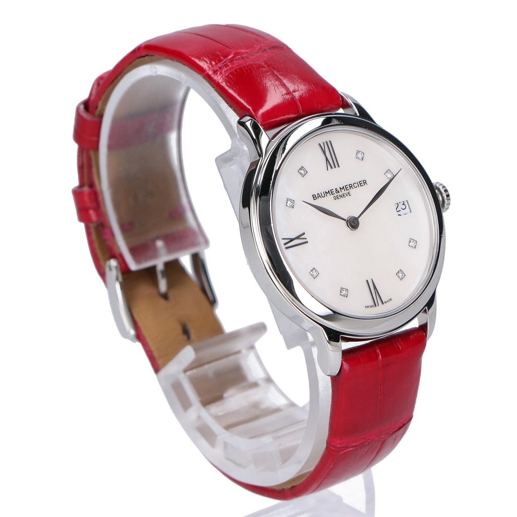 Baume&Mercier M0A10543 Classima Diamond Set MOP Quartz Watches Bordeaux Alligator strapUsed