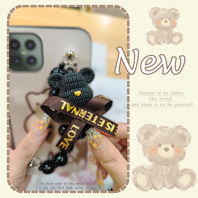 Skin-friendly Feel Cartoon Phone Case For Cubot C30 Dirt-resistant Cute Black Pearl Pendant Bear Bracelet Back Cover