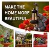 Solar Elephant Statue Outdoor Garden Decor - 10" Resin Elephant Figurine with Hanging Solar Lantern, Waterproof Patio Yard Art, Lucky Elephant Gifts