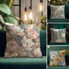 American-stylevintage Large Flowers Cushion Cover Natural Linen Throw Pillow Cover Wrinkle-Resistant Soft Machine Washable