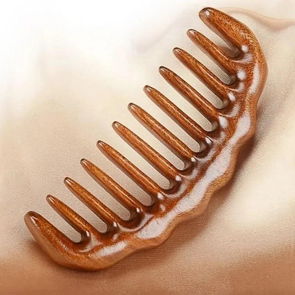 Hair Comb Natural Sandalwood Comb Solid Wood Wide Narrow Tooth Anti Static Hair Beard Styling Tool Handmade Gift for Men Women