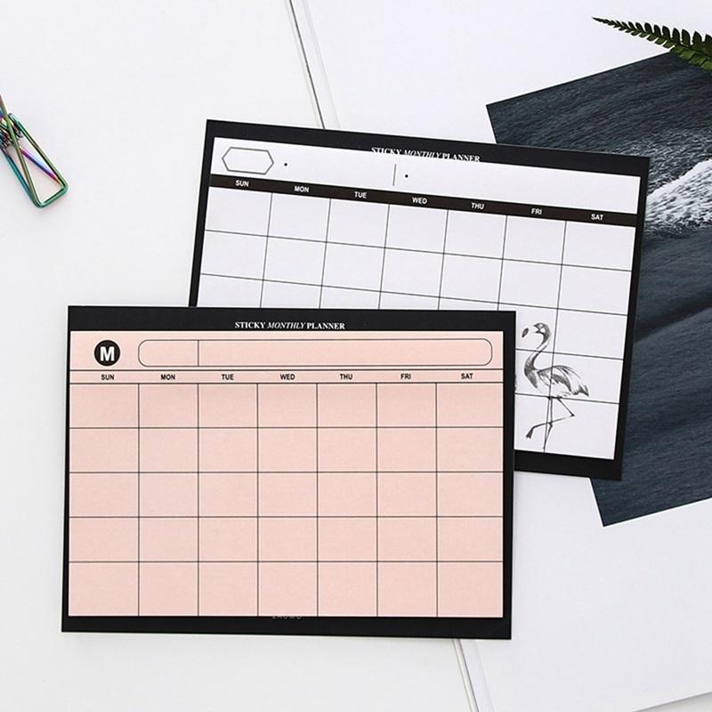 2 PCs Notebooks Day Week Month Planner Notebook//to Do List//Checklist//Sticky Notes Agenda Office School Supplies Weekly