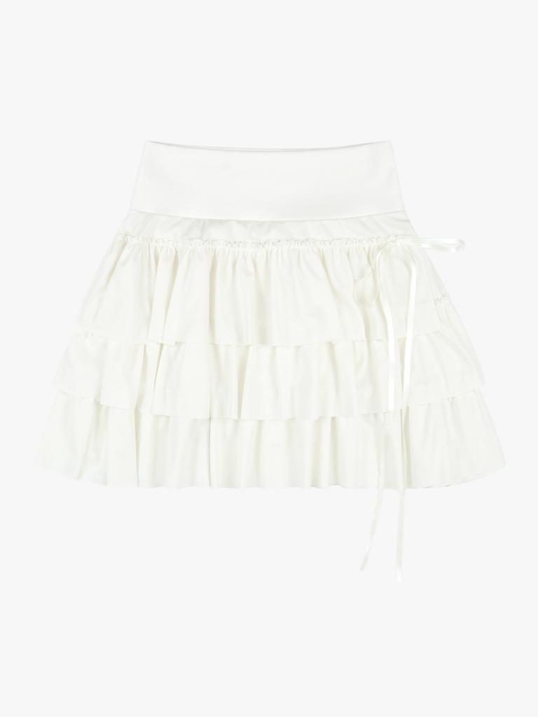 Pink Pineapple Frill Mini Skirt_Ivory