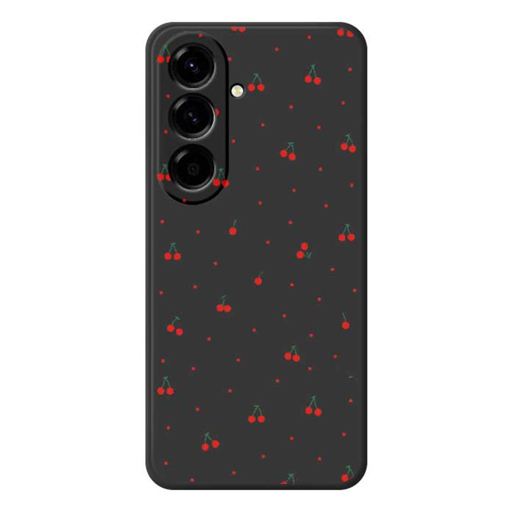 

Чехол для Samsung Galaxy A56 5G с принтом в виде красной вишни, ТПУ задняя крышка для телефона с прямыми краями Black