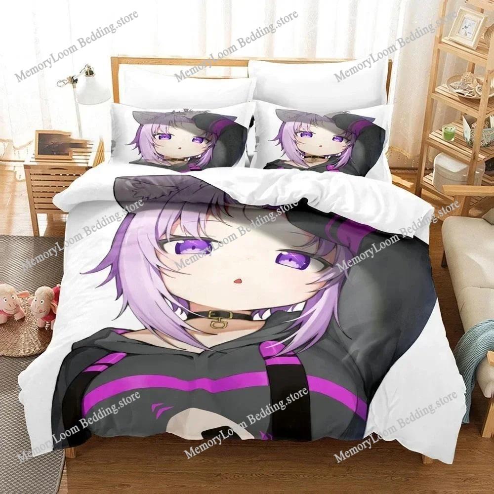 3D Print Premium Nekomata Okayu Bedding Set Duvet Cover Quilt Cover Pillowcase Soft Comforter King/Queen Size Boys Adult Bed Set