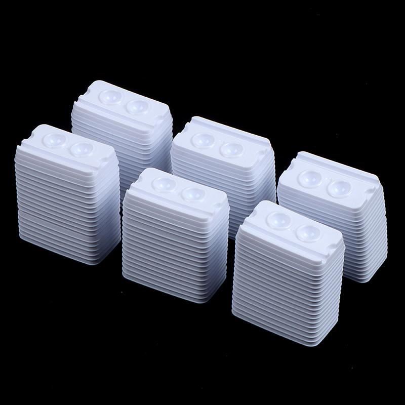 

100 шт. стоматологических расходных материалов одноразовые подносы для смешивания с 2 отверстиями модель белые медицинские 100Pcs