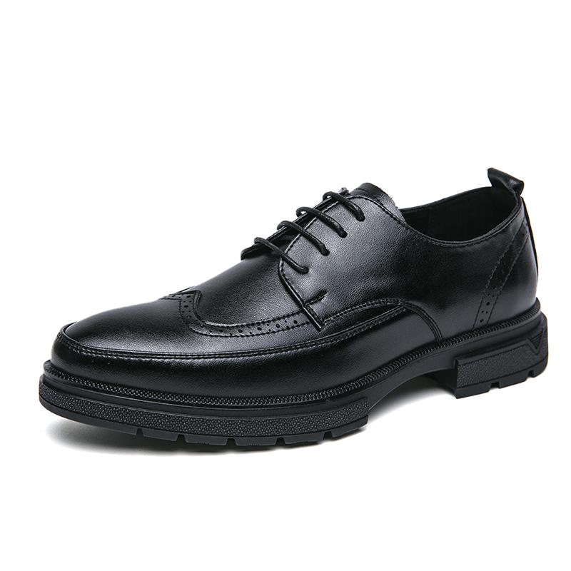 Brogue Men's leather shoes Minimalist and fashionable British style Outdoor leisure business party Men's formal wedding shoes