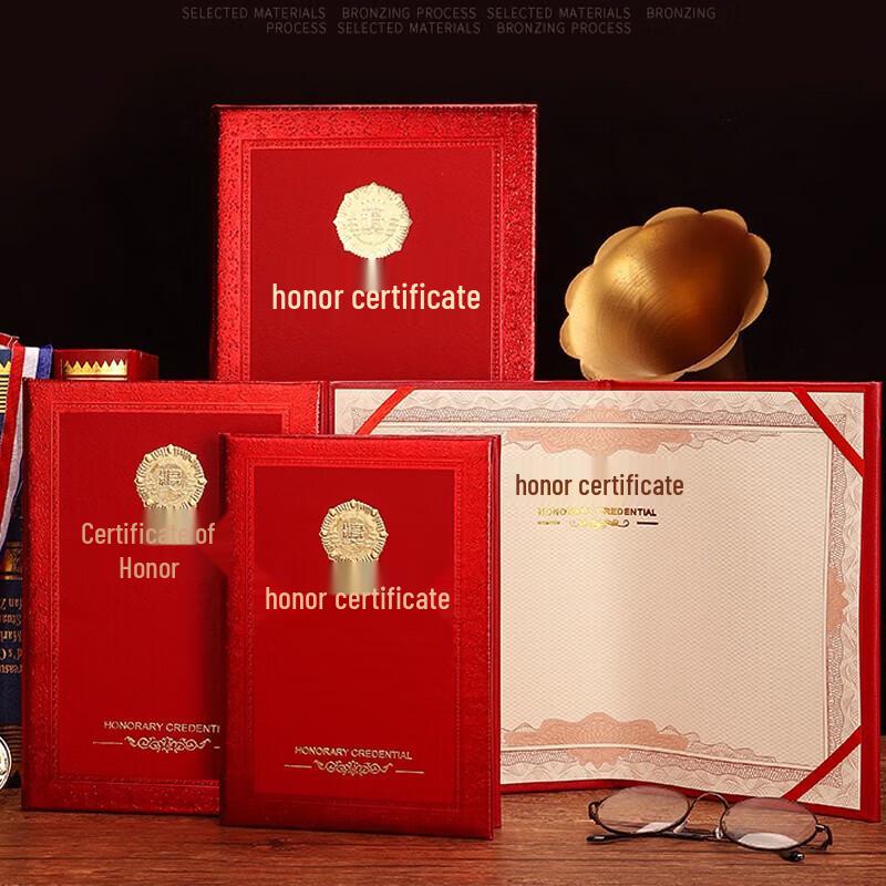 Red Velvet Certificate Holders with A4 Inserts
