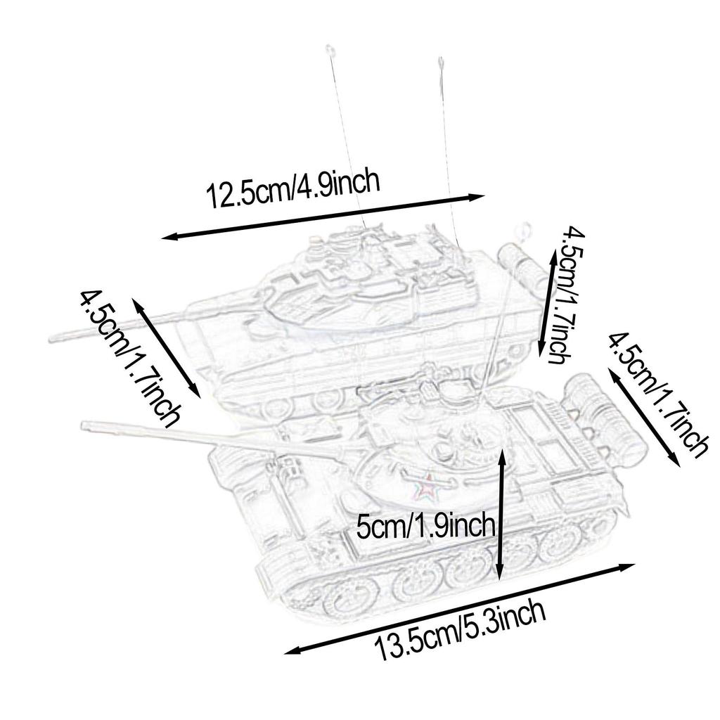 2 Pieces 1/72 4D Assembly Model DIY Assemble Building Miniature Tanks Light Tank Toy