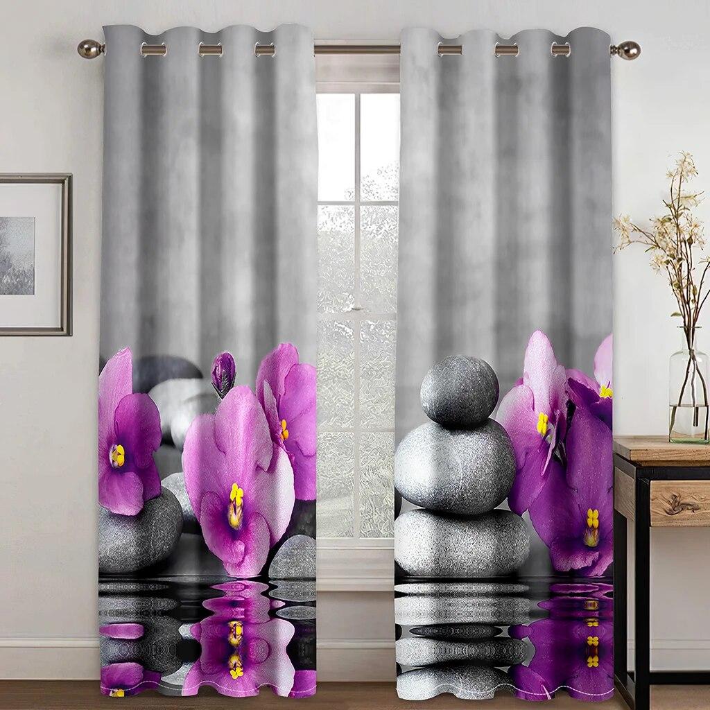 Zen Stones Candle Bamboo Forest Elegant Curtains For Living Room Modern Fashion Window Treatments Curtains