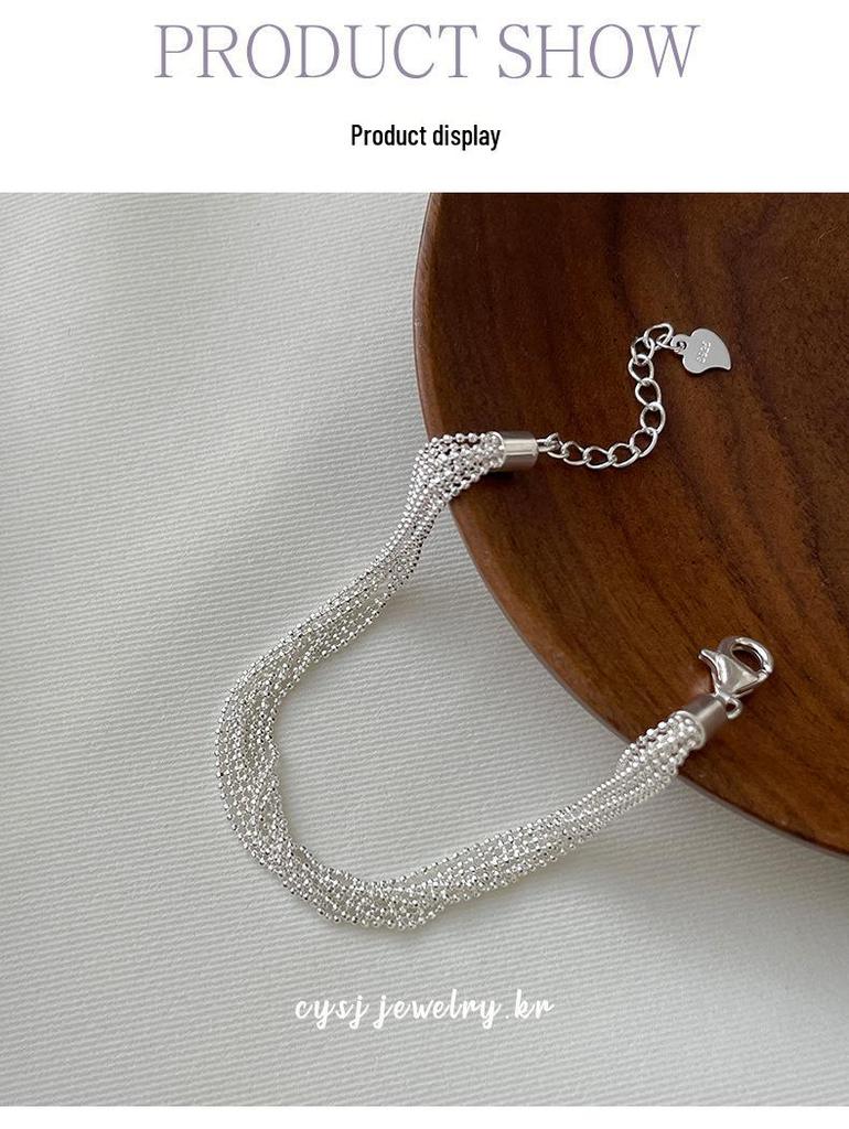 Cui Yan S925 Sterling Silver Waterfall Bracelet - Korean Style Light Luxury Gift for Women and Best Friends