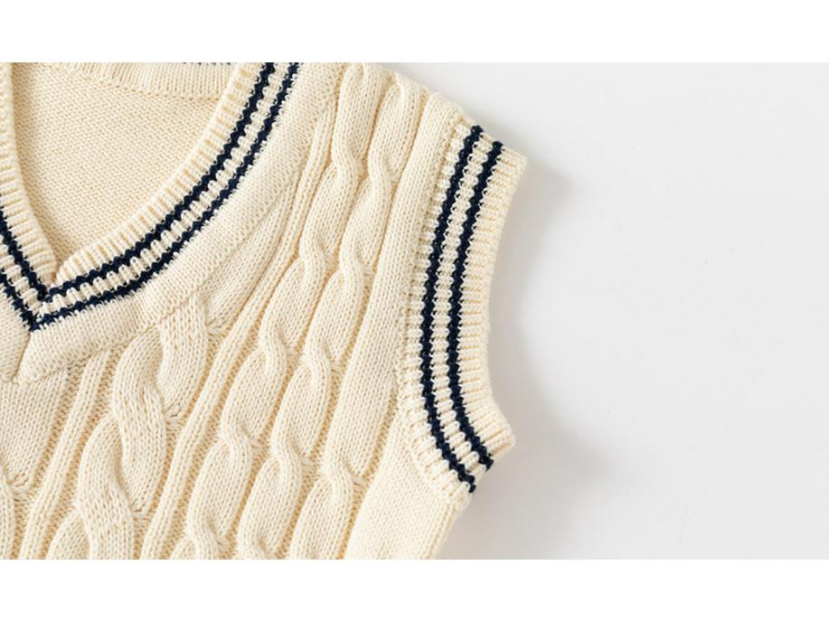 Jungen-Strickweste aus Baumwolle mit V-Ausschnitt – Neuer Herbst-/Winterstil