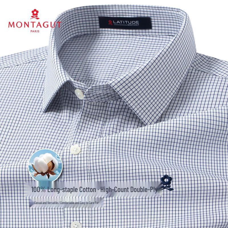 

MONTAGUT Men s Plaid Long-Sleeve Shirt