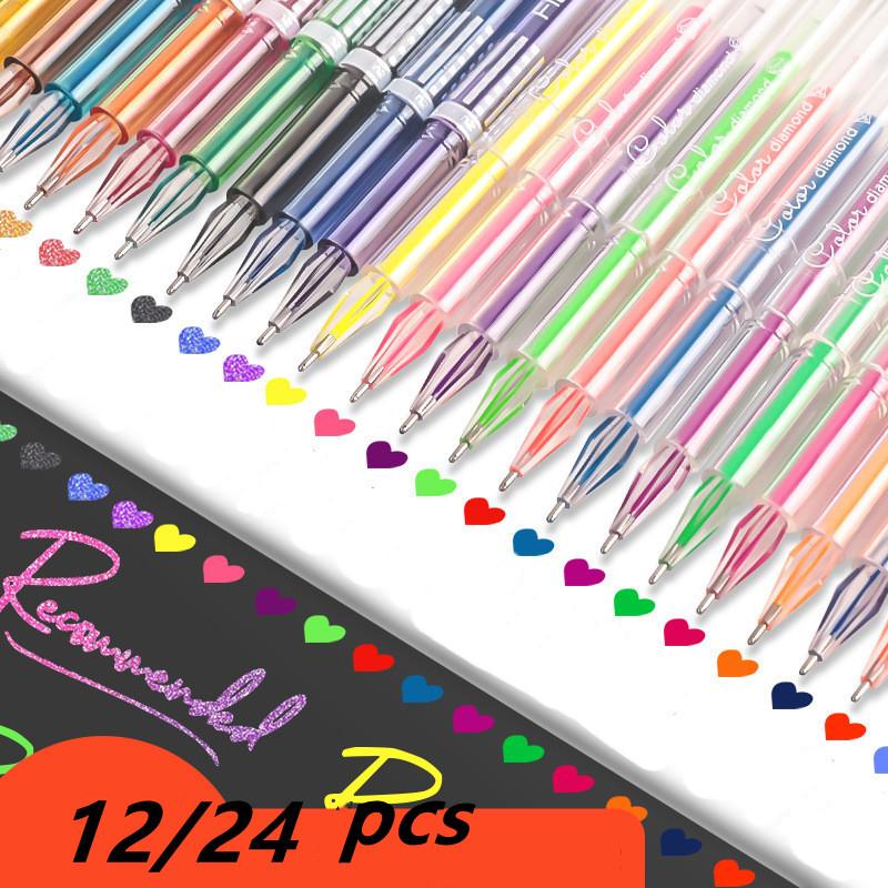 

Цветные профессиональные гелевые цветные ручки премиум-класса, включая блестящую неоновую металлическую пастель для взрослых, детский подарочный набор