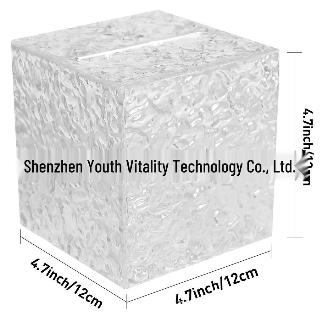 Stone & Diamond Pattern Transparent Acrylic Piggy Bank