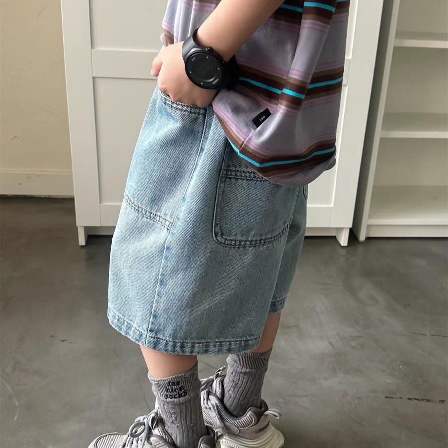 Kalhoty Dětské džínové šortky Letní chlapecké tenké kalhoty Volné ležérní tříčtvrteční kalhoty Chlapecký trend