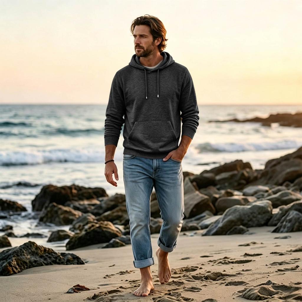 Men's Oversized Hoodie Casual Streetwear Pullover for Daily Wear