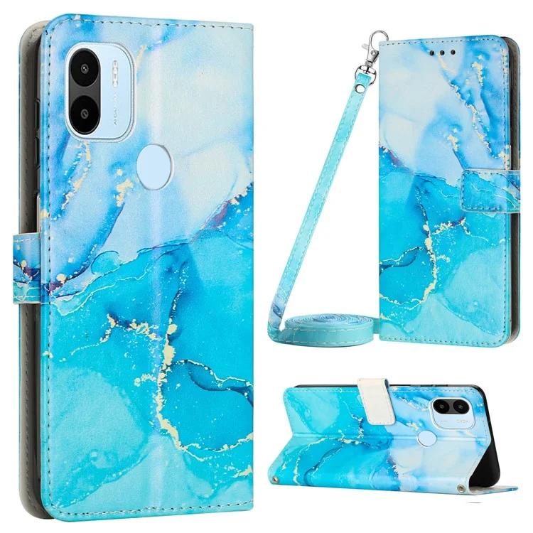 

Для Xiaomi Redmi A1+ 4G/A2+ 4G/Poco C50 4G чехол-подставка с мраморным рисунком кожаный чехол-кошелек для телефона с плечевым ремнем