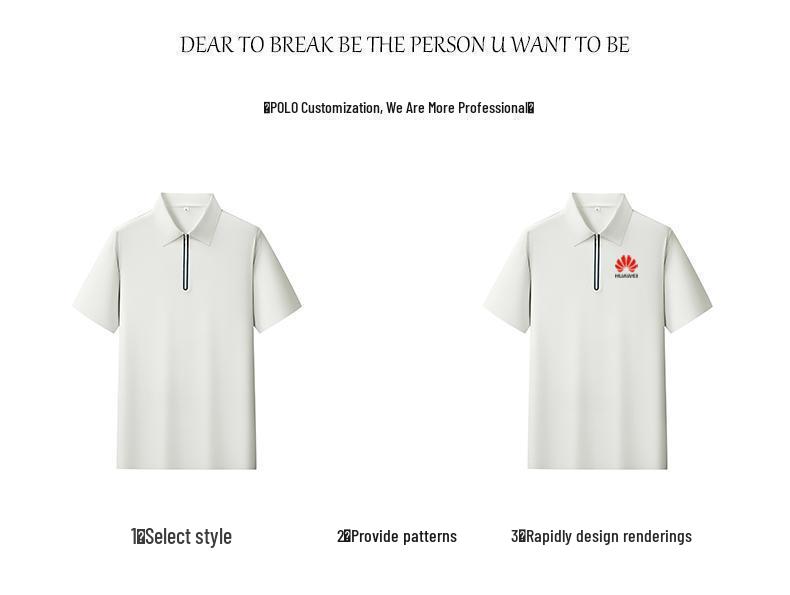 Durable Breathable Seamless POLO Logo Business Workwear Lapel T-shirt for Summer