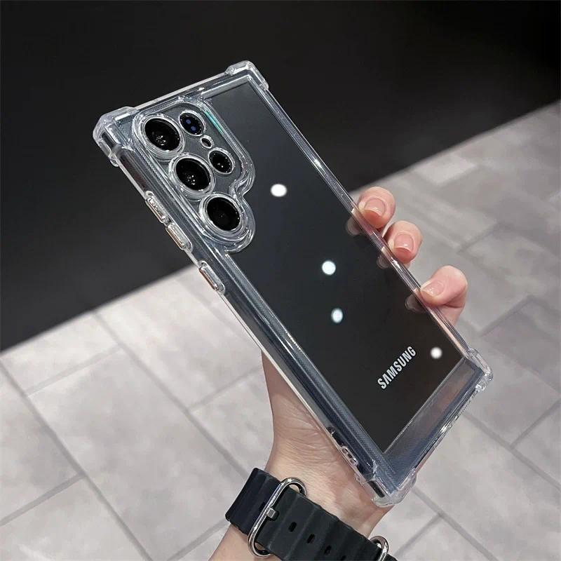 Luxury Clear Shockproof Case for Samsung Galaxy S25 S24 S23 S22 FE Plus S25 Ultra A34 A54 A15 A25 A35 A55 A16 5G Hard Acrylic Cover