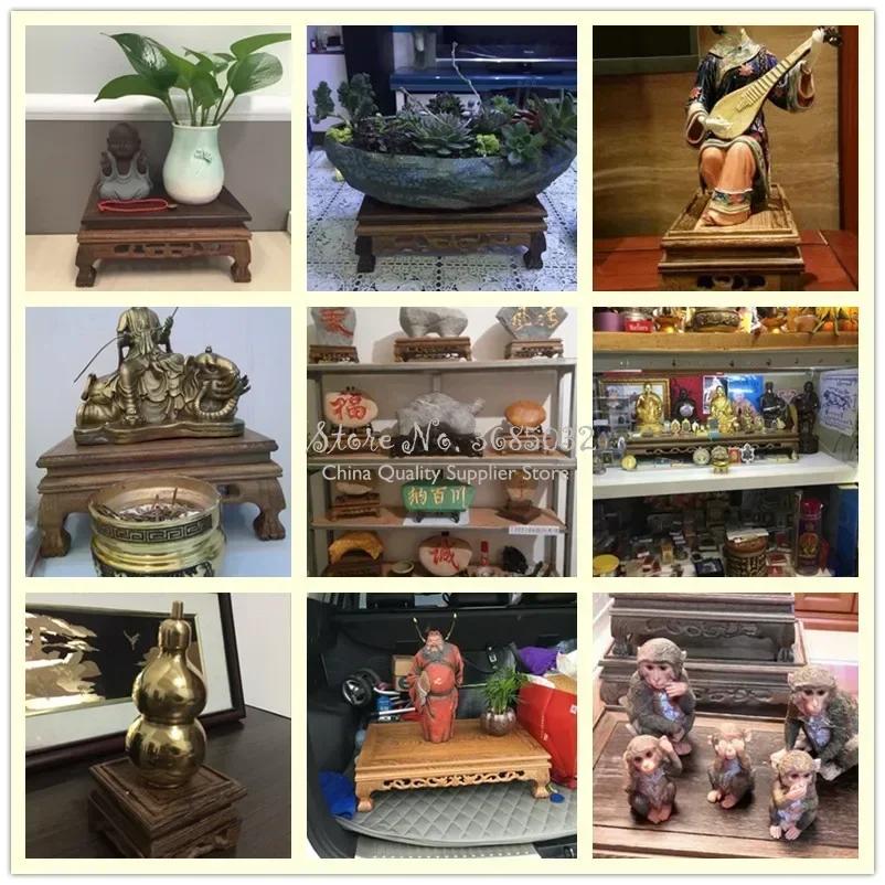 Rosewood Quality Wood Tea Table Multi-use Rectangle Small Coffee Table Buddha Kistler Display Rack Wood Decoration Base Vase