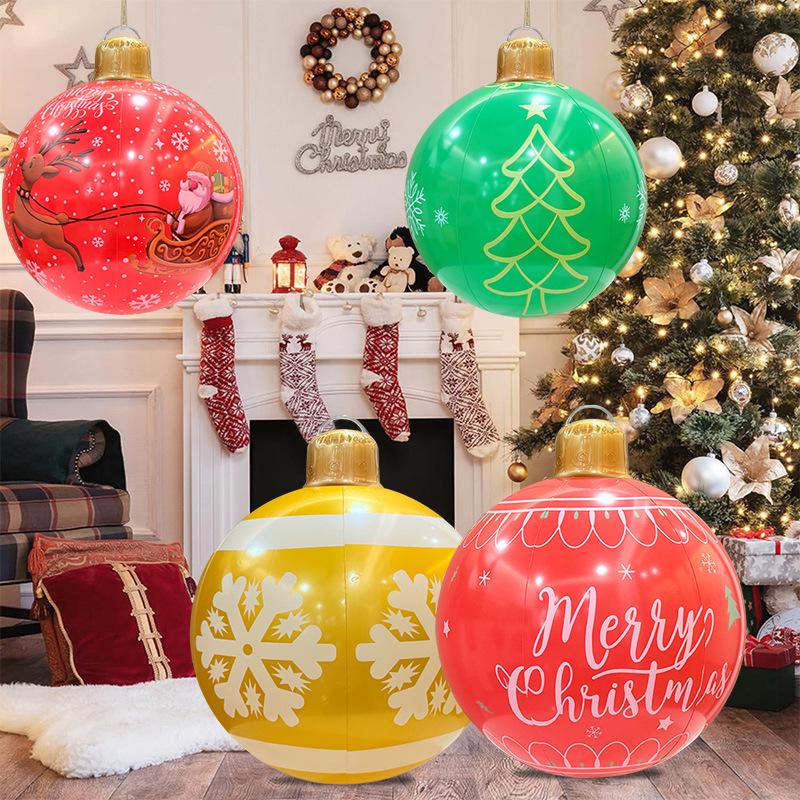 Eco-friendly PVC Inflatable Christmas Cartoon Ball for Courtyard Decoration