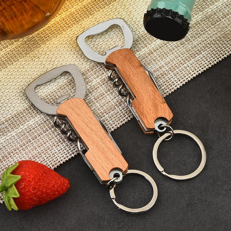 1Pcs Outdoor Portable Bottle Opener Multi-function Key Chain Knife Small Gift Wine Opener