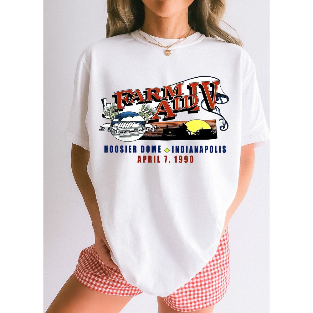 

Vintage 1990 Farm Aid IV Tour Hoosier Dome T-Shirt Unisex T-Shirt L