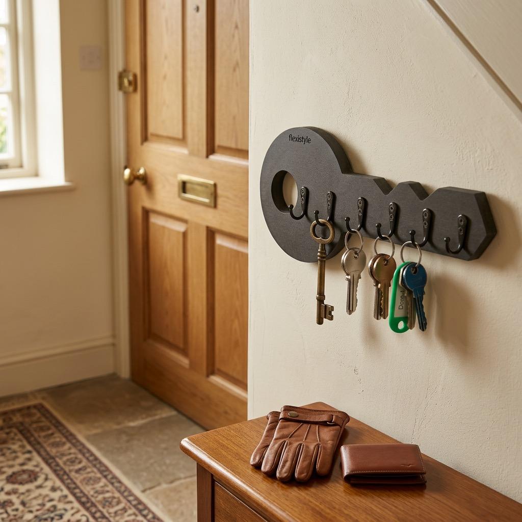 Wooden Key Hanger Key Black