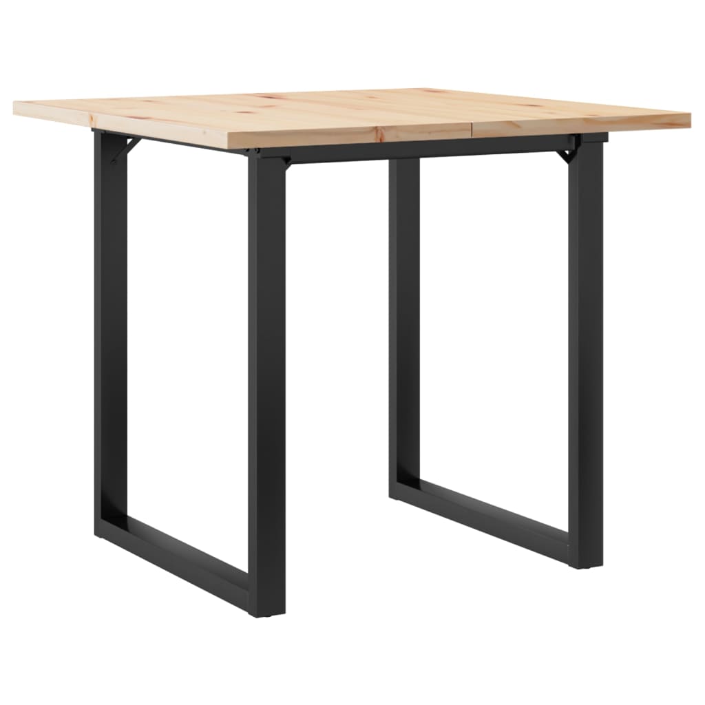 Dining Table O Shaped Frame 80 x 80 x 75.5 cm Solid Pine Wood & Steel