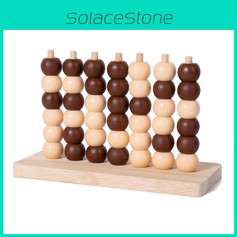 Wooden 3d Connect Four Puzzle Toy For Parentchild Interaction And Brain Development