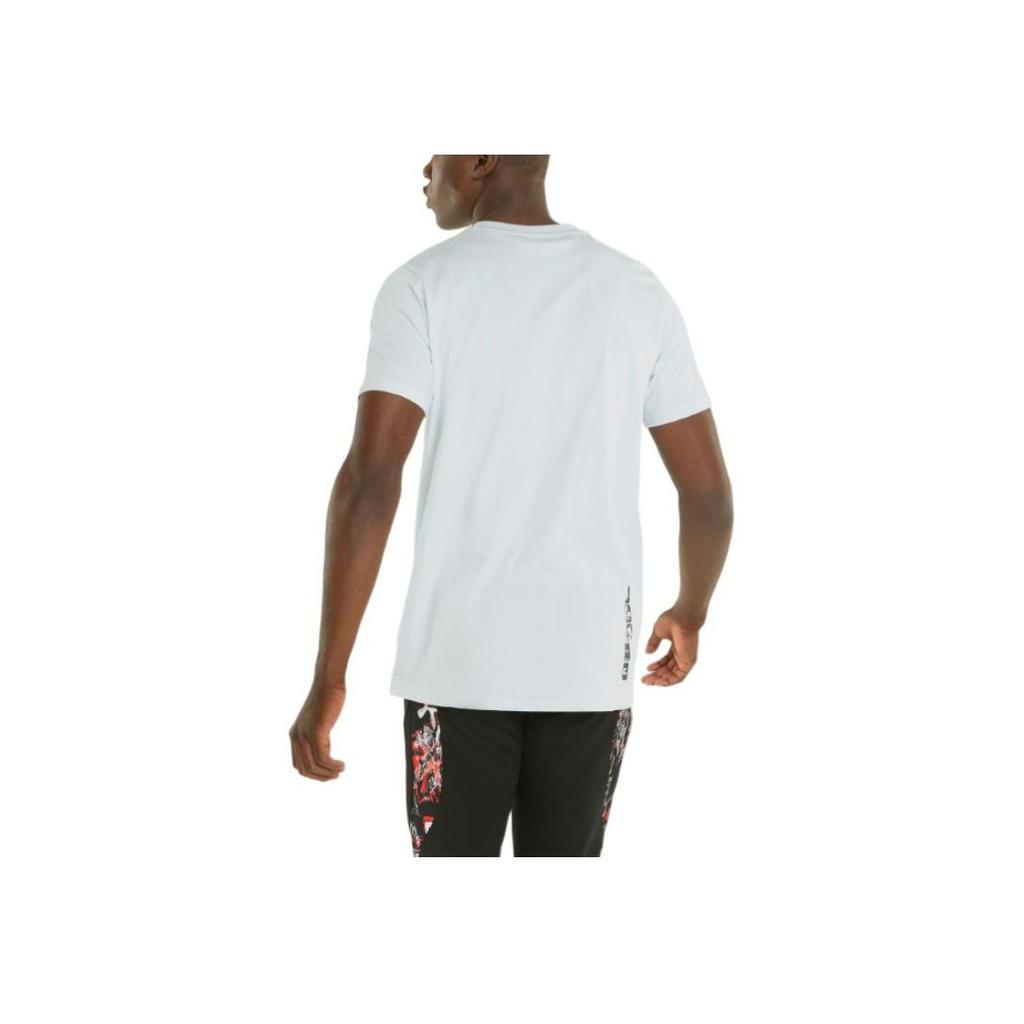 Puma Solid Color Letter Print Crew Neck Pullover Short Sleeve T-Shirt Men Tops Blue 533976-04