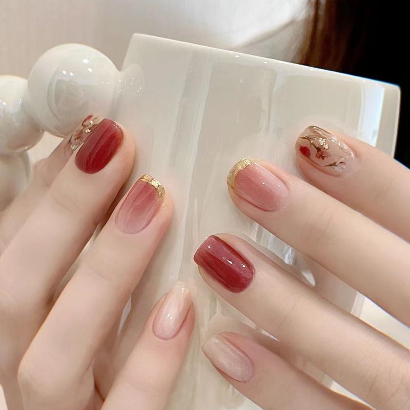 5D Gradient Retro Wearable Nail Art Stickers with Removable Adhesive