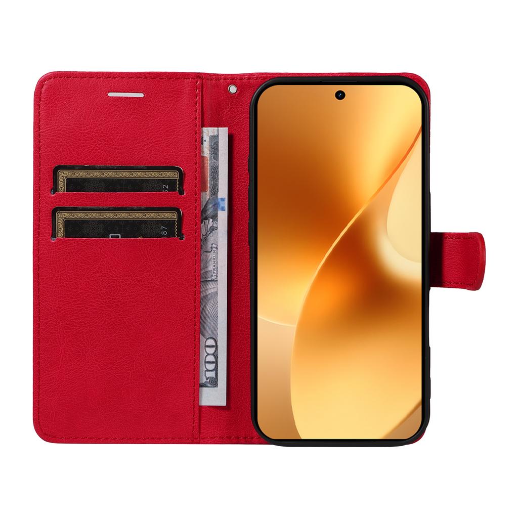 For Realme 15 Pro 5G/Realme 15 5G Leather Wallet Case with Strap Solid Color Phone Stand Cover