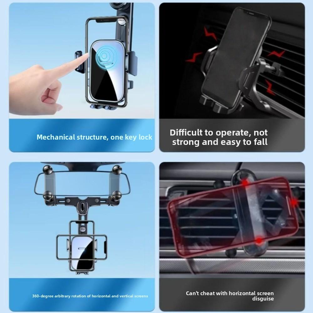 Drehbarer Auto-Halterständer Verstellbarer Auto-Handyhalter Rückspiegel-Handyhalter Unisex