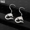 925 Sterling Silver Lively And Simple Smooth Dolphin Earrings - Stylish Evening Jewelry