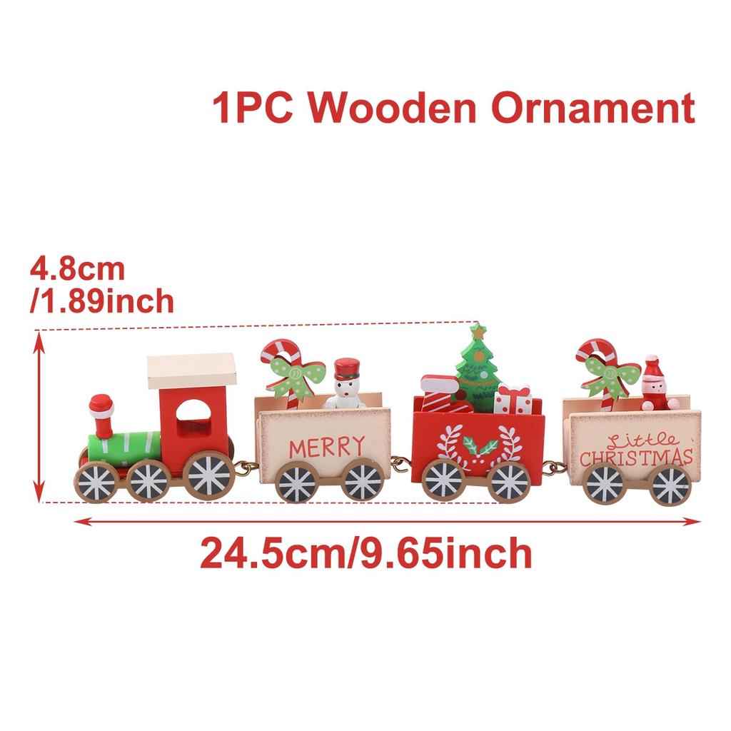 Christmas Wooden Train Merry Christmas Decoration for Home 2026 Navidad Xmas Tree Ornament Gingerbread Man Train New Year 2026