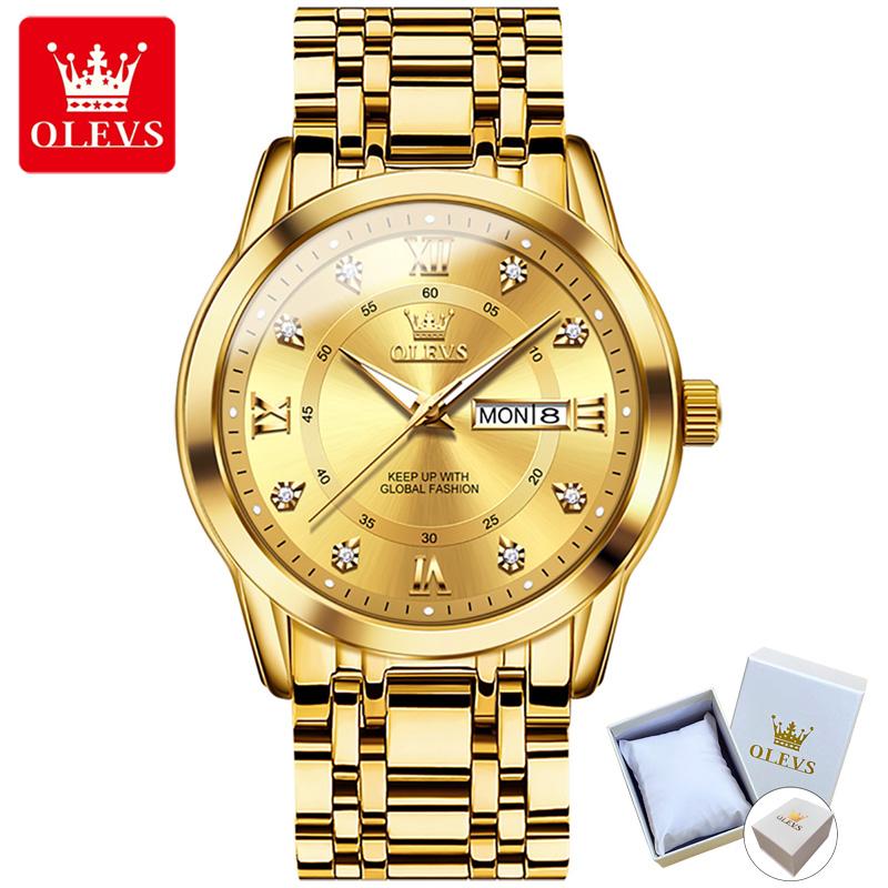 

OLEVS Мужские часы Модные трехмерные циферблаты Двойной календарь Кварцевые часы Водонепроницаемые мужские часы