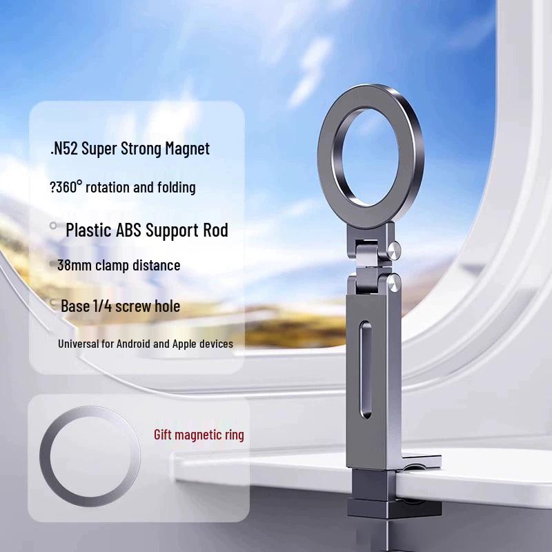 Aluminum Foldable Rotating Travel Phone Holder for Desk and Transportation