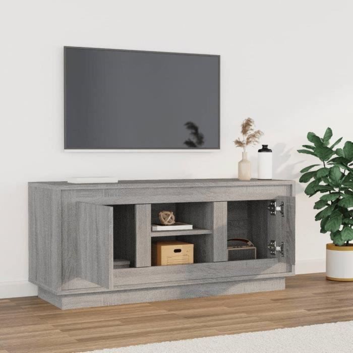 VidaXL TV Stand Sonoma Grey 102x35x45 Cm Engineered Wood 819866