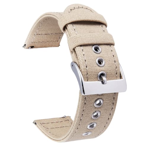 

BINLUN Canvas Watch Strap, Quick Release, Fabric Watch Band, 18mm, 20mm, 22mm, 24mm, Breathable Replacement Strap for Smartwatches, Unisex, 7 Colors,