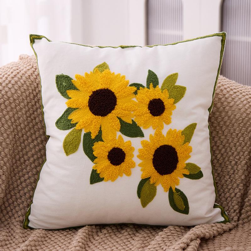 Embroidered Towel Cushion Pillow, Dropshipping, Ins-style Sofa Pillow, Home Bedside Cushion