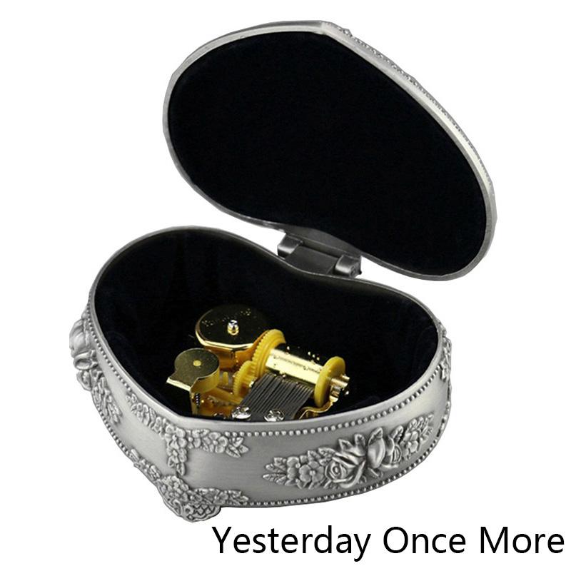 

Сплав Сердце Форма Музыкальная Шкатулка Механизм Мини Металлический Заводной Музыкальная Игрушка Подарок Детям Yesterday Once More