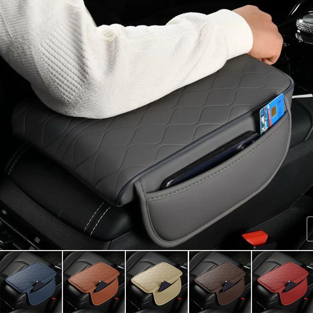 

Elbow Support Armrest Box Cushion PU Leather Arm Rest Mat Car Interior сірий