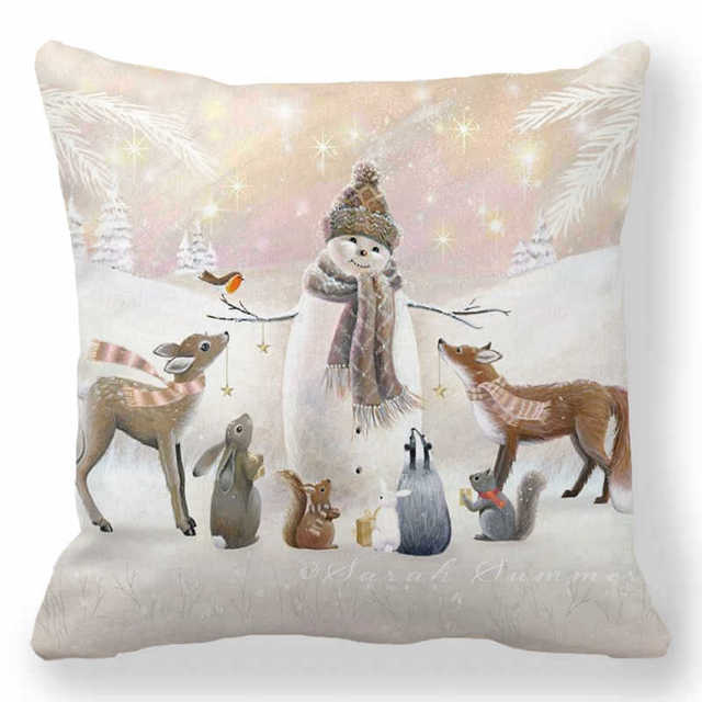 45cm Merry Christmas Cushion Cover Pillowcase 2024 Christmas Decorations for Home Ornament Happy New Year Christmas Decor 2025