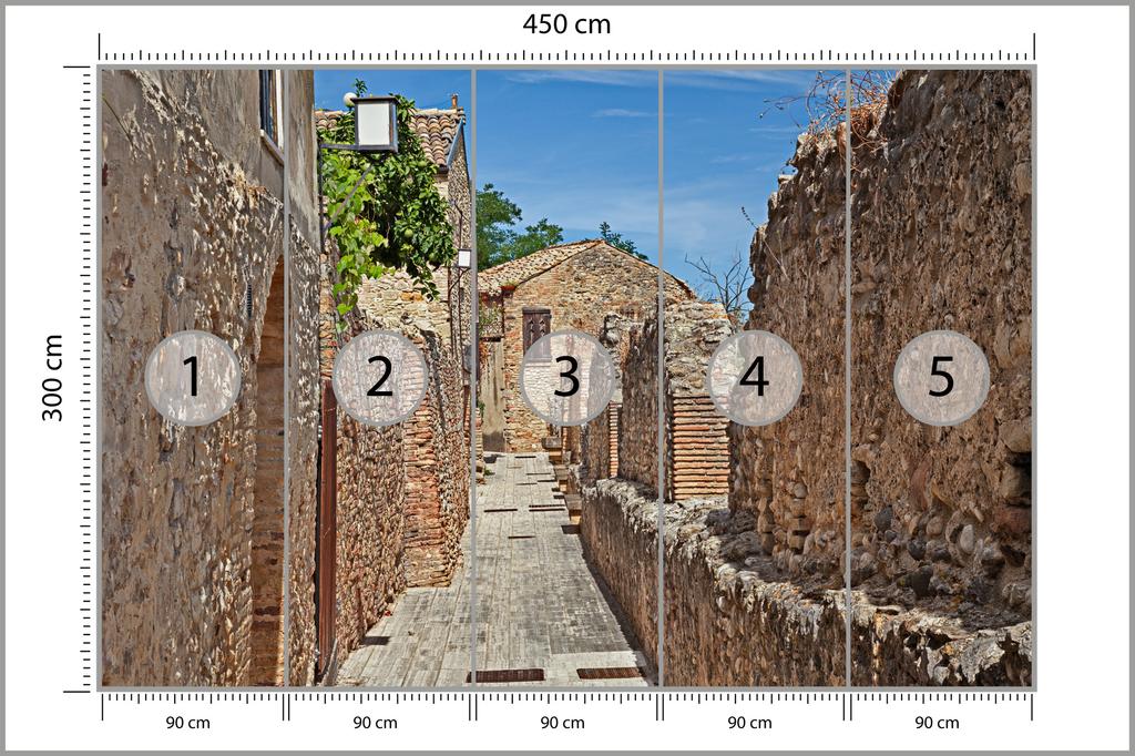 Photomural Italian Street Smooth Vinyl 450x300