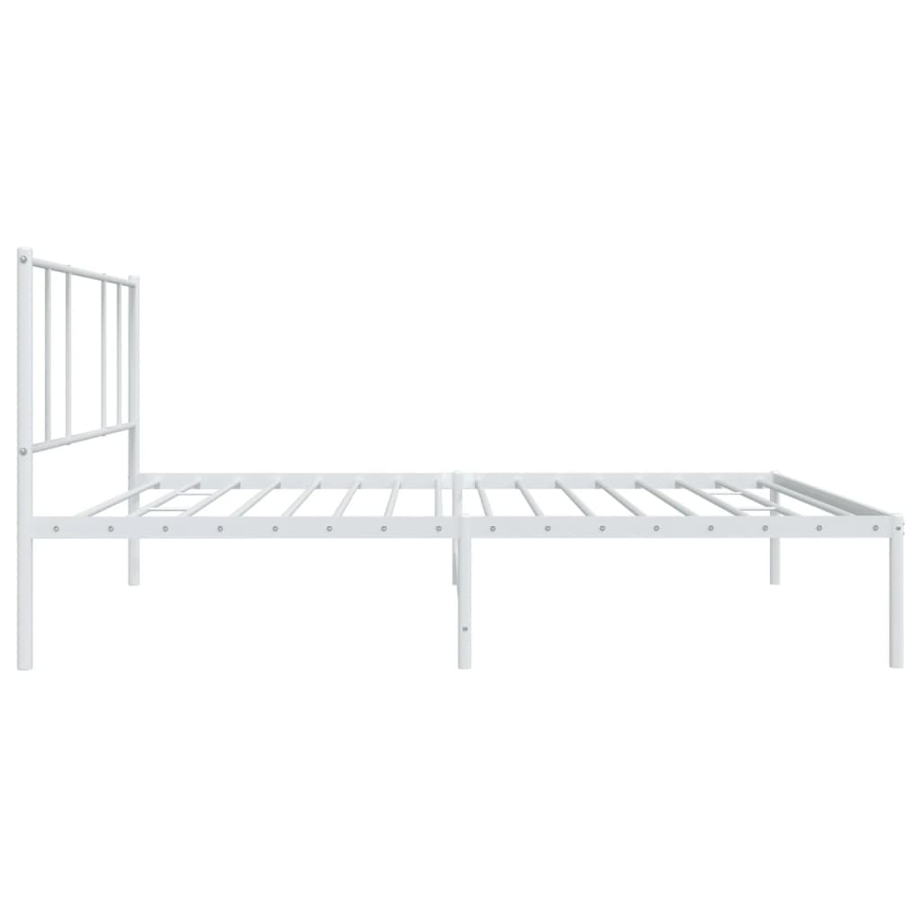 Metal Bed Frame with Headboard White 90 X 200 Cm