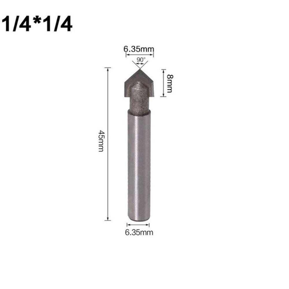 Drill Bit Router Bits Shank V Groove 1/4inch 6.35mm