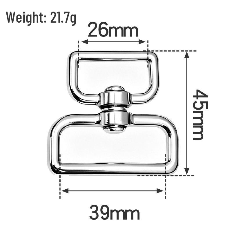 8-Shaped Rotatable Metal Buckle: Universal Nickel-Plated Hardware for Luggage and Backpack Straps